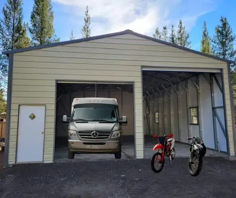 Double RV storage building